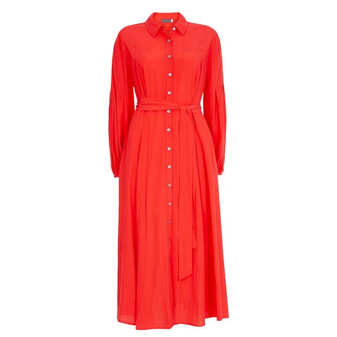 Mint Velvet Red Midi Shirt Dress